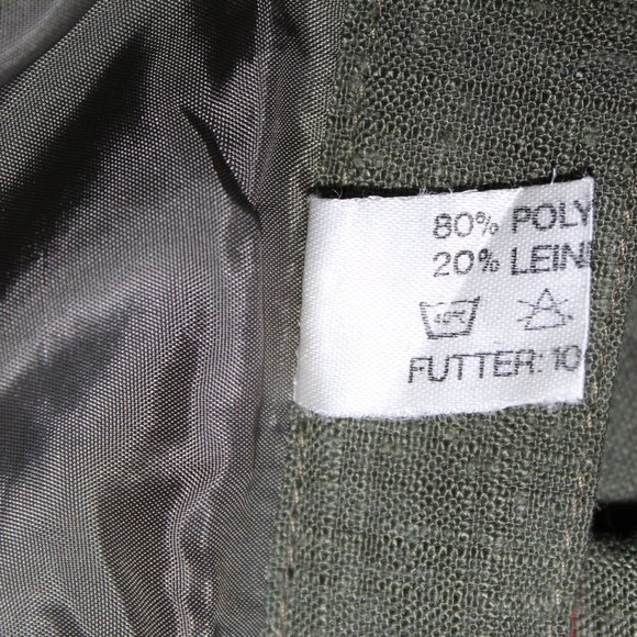 Vintage German Dirndl Green Red Linen Blend Octoberfest Skirt XS/S 25" Waist - Picture 9 of 10